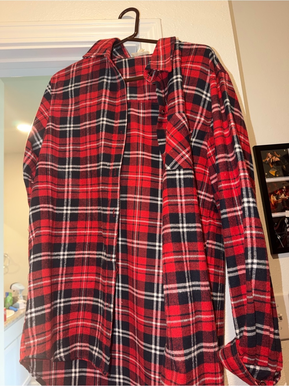 LA MIEL Red and Navy Plaid Button-Down Shirt